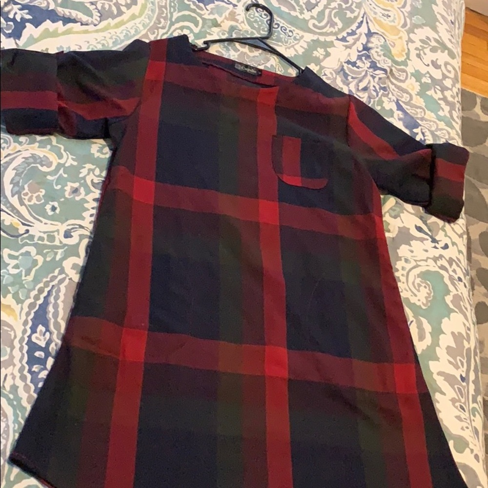 Plaid dress with pockets